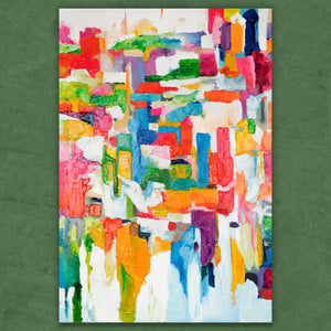 Großformatiges buntes Acrylbild abstrakte Wanddeko