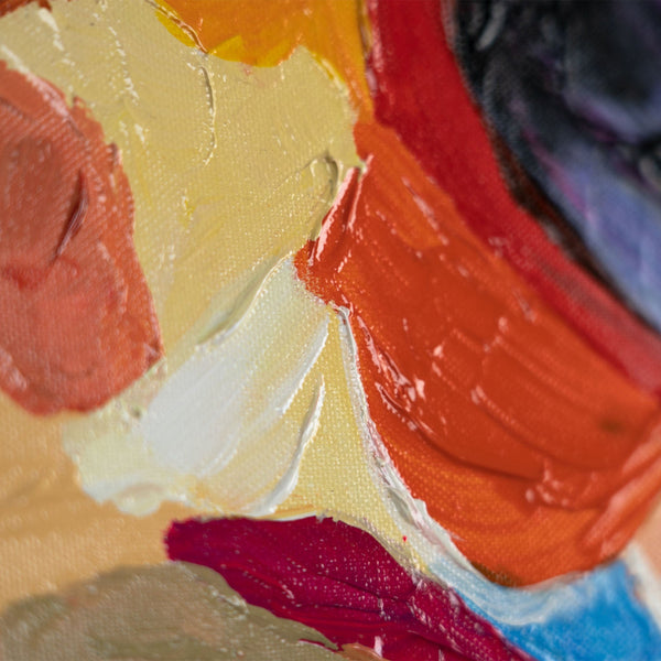 Detailansicht abstrakte Gesichter in kräftigen Farben gemalt