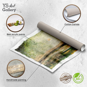 Wandbild grün Natur mit Struktur auf Leinwand gerollt