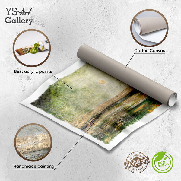 Wandbild grün Natur mit Struktur auf Leinwand gerollt