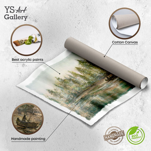 Infografik: Struktur, Material & handgemalte Leinwand – Acrylgemälde