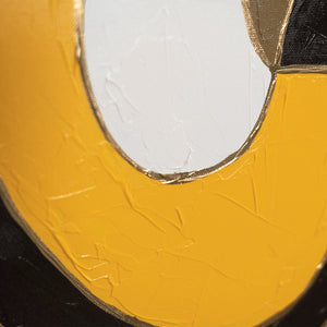 Acrylstruktur in Gelb und Schwarz auf moderner Leinwandkunst