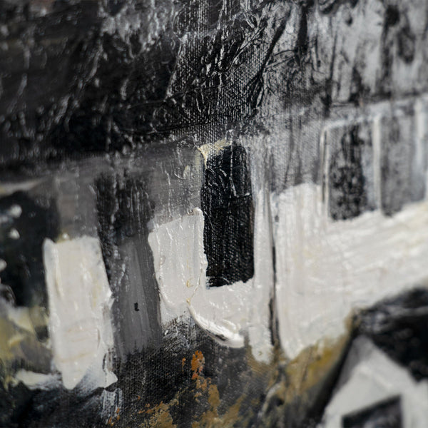 Strukturiertes Dach mit pastösen Pinselstrichen in Acryl