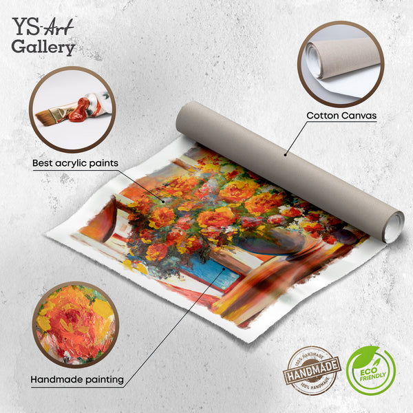 Infografik Acrylbild auf Leinwand mit Blumenmotiv