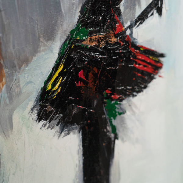 Ausschnitt Figur mit Schirm – Paris Motiv Acrylgemälde