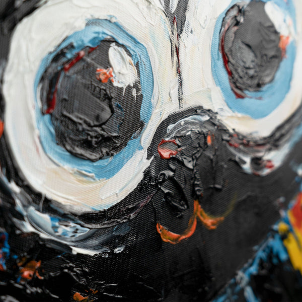 Nahaufnahme Katze mit großen Augen – Acrylstruktur sichtbar