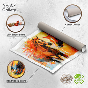 Hochwertige Leinwand mit Acrylfarbe, Info-Grafik