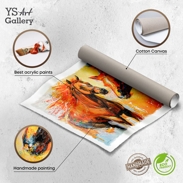 Hochwertige Leinwand mit Acrylfarbe, Info-Grafik