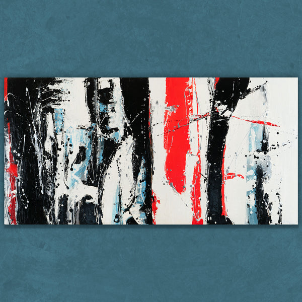 Abstraktes Acrylbild „Impuls“ mit kräftigen Farbkontrasten