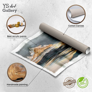 Infografik zum handgemalten Acrylbild mit Struktur auf Leinwand