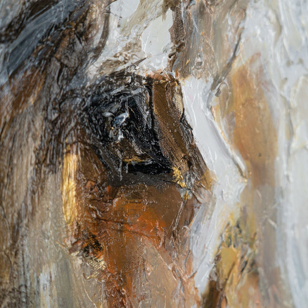 Acrylic texture showing mane movement and bold strokes
