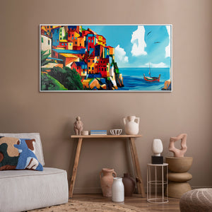Canvas edge showing texture and unstretched format