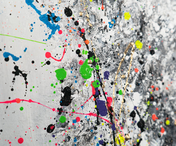 Abstraktes Gesicht Acrylmalerei Handgemalt Relief Kunst