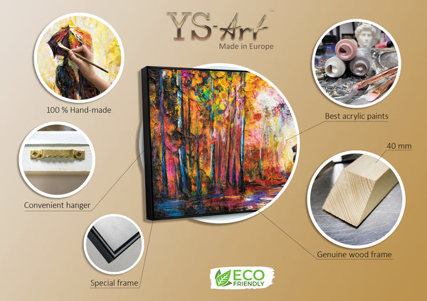 Acrylbild Paar im Regen farbenfrohe Kunst auf Leinwand