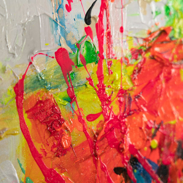 Acrylmalerei Frau bunt Strukturmalerei abstrakte Kunst