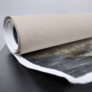 Nahansicht des hochwertigen Baumwollleinwands ohne Rahmen