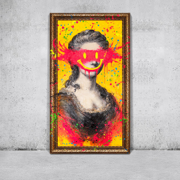 Pop Art Kuss Bild Handgemalt Modern