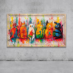 Bunte Wandkunst Pop Art Katzen