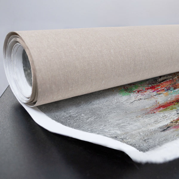 Gerolltes modernes Acrylgemälde mit Struktur und Farbverlauf