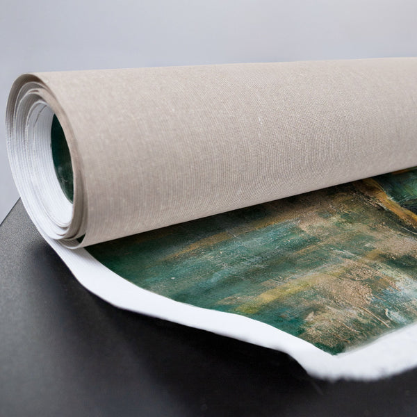 Gerollte Leinwand mit handgemaltem See-Gemälde – Naturbild Acryl
