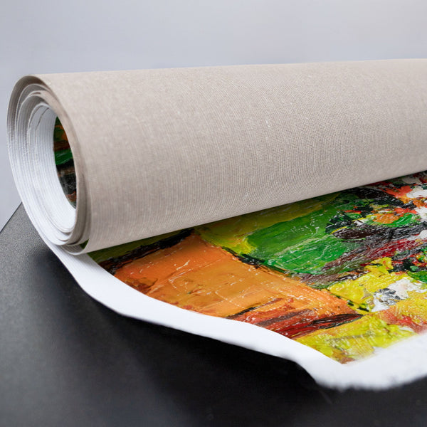 Handgemaltes Acrylbild auf Leinwand gerollt