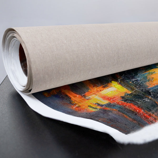 Leinwand Gemälde abstrakte Skyline Stadtbild Acrylfarben