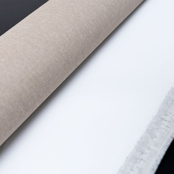 Weiße Leinwandrückseite mit robuster Acrylstruktur