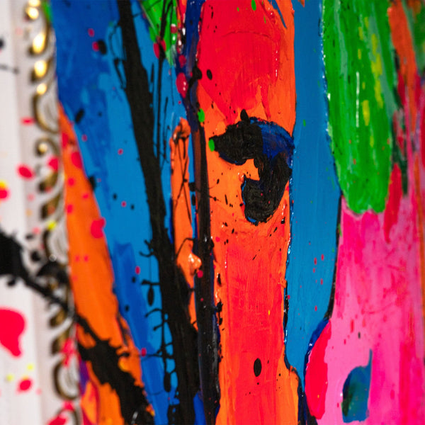 Leinwandbild Mit Goldrahmen Pop Art