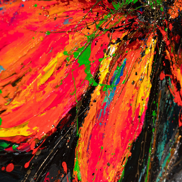 Pinselstriche in kräftigen Farben abstrakte Kunst Detail