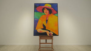 Framed acrylic painting on canvas "Femininity"