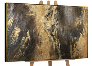 Abstract gold wall art with frame "Reflections III"