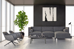 Hand-painted abstract artwork on canvas - black and white acrylic painting