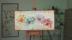 Flower canvas painting with frame "Beautiful flowers"