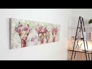 Colorful Giraffes on Canvas – Modern Acrylic Art for Children's Room
