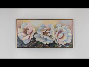 Framed floral wall decor painting "Peonies"