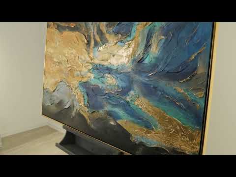Pictures Living Room Modern "Abstract Symphony" Abstract Art on Canvas with Frame