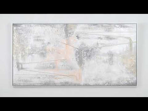 Textured acrylic painting with frame "Golden ribbon"