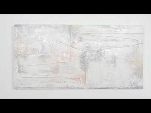 Hand painted wall art abstract "Golden ribbon"