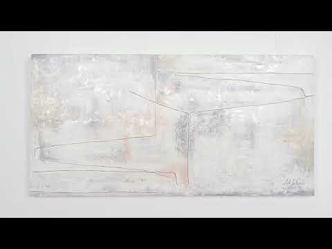 Hand painted wall art abstract "Golden ribbon"