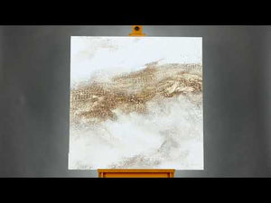 Abstract painting gold wall art April" 40x40 inch