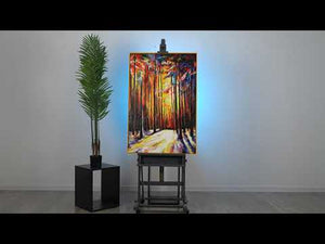 Textured acrylic painting with frame "Harmony of the forest"