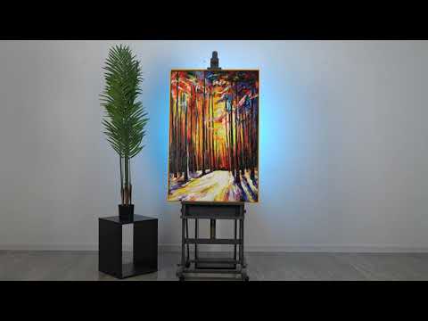 Textured acrylic painting with frame "Harmony of the forest"
