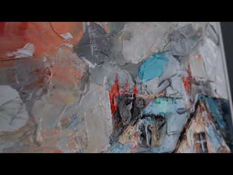 Abstract Paris Cityscape – Hand-Painted Canvas, Urban Wall Art