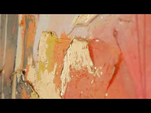 Framed abstract painting for living room "Orange explosion"