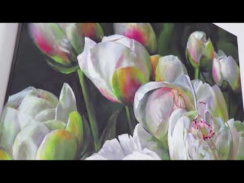 Floral abstract acrylic painting "Prosperity" 40x40 inch