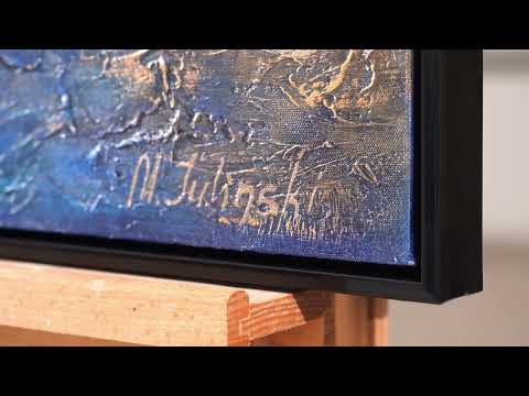 Modern abstract art with frame "Ultramarine II"