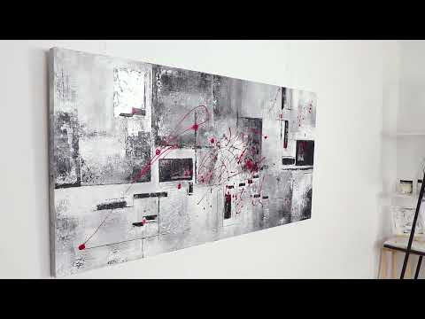 Acrylic abstract art "Courage" modern wall decoration with frame