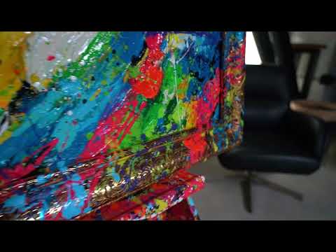 Abstract art painting with frame “The energy of the gaze”