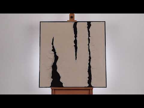 Hand-painted abstract artwork on canvas - black and white acrylic painting