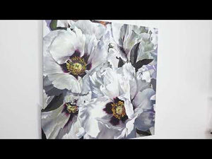 Flowers acrylic painting on canvas "Snow lotus" 40x40 inch